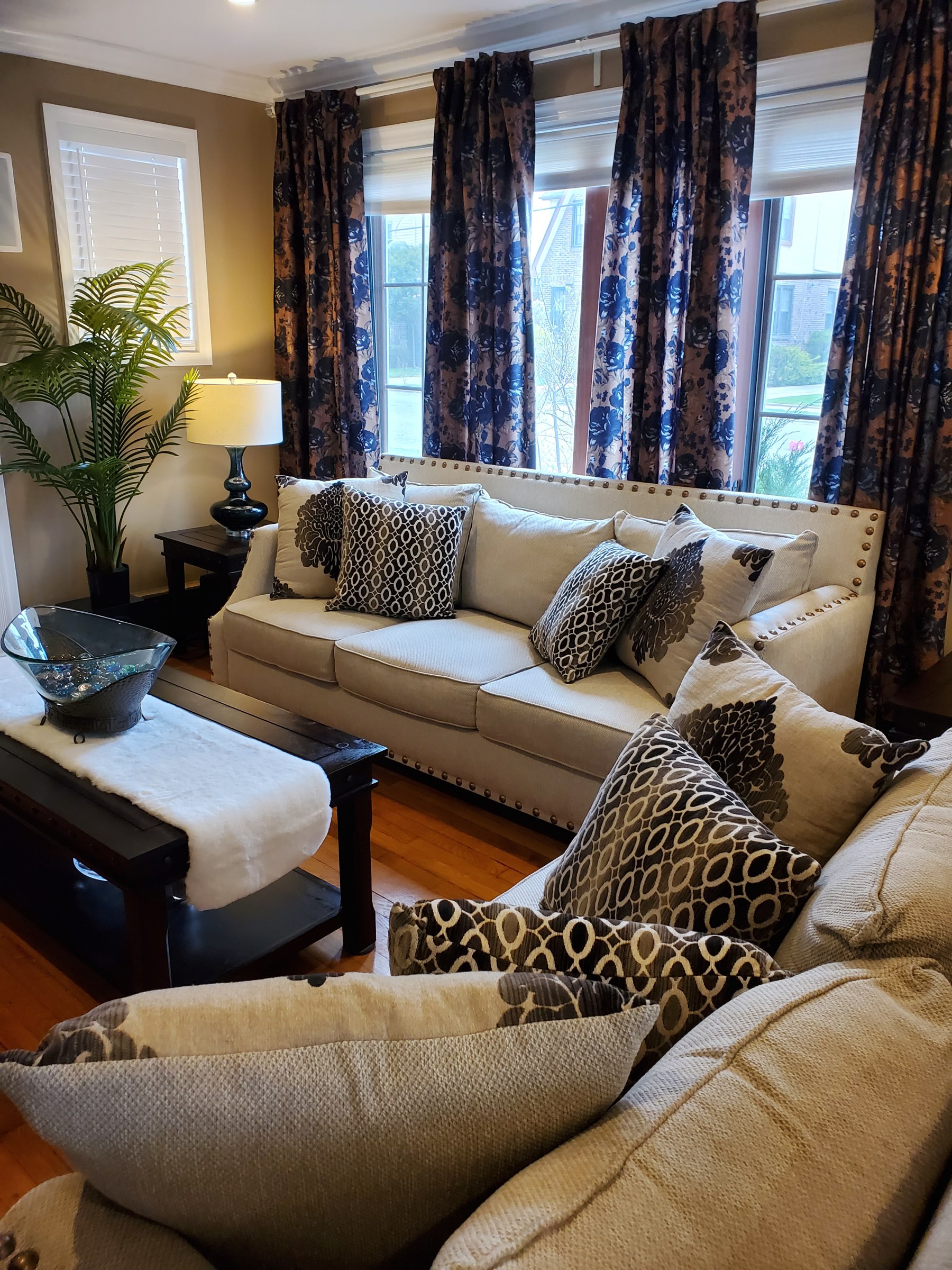 Living room, staged